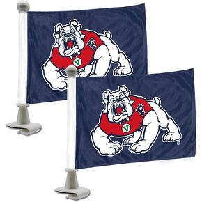 FANMATS 61939 Fresno State Bulldogs Ambassador Car Flags - 2 Pack Mini Auto Flags, 4in X 6in, Perfect for Hood or Trunk