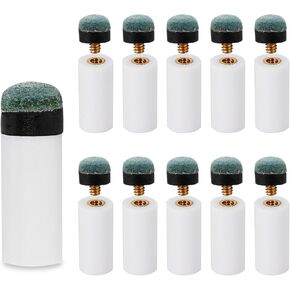15 Sets Billiard Cues Tips Replacement, Screw-in Blue Cue Tips and White Cue Ferrules(12mm/13mm)