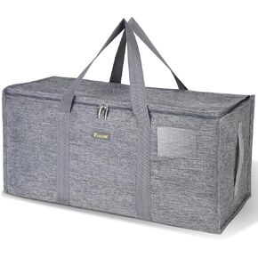 BALEINE Extra Large Storage Tote with Zippers & Carrying Handles, Heavy-Duty Oxford Fabric Moving Bags for Laundry, Space Saving, Storage, Antique Foliage