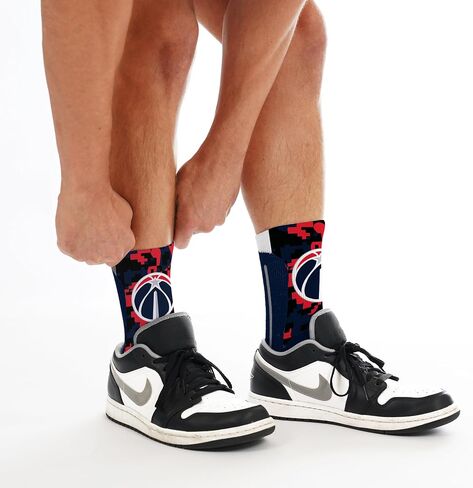 For Bare Feet Men's NBA Digi Mashup Crew Sock Large in Saudi Arabia