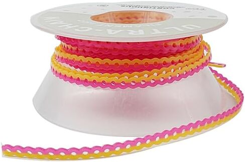 Dental Orthodontic Power Chain Mixed Color Spool Elastic Rubber Bands for Teeth Braces, 15ft/Roll (Yellow&Pink, Long) in Saudi Arabia