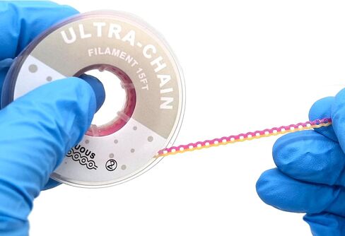 Dental Orthodontic Power Chain Mixed Color Spool Elastic Rubber Bands for Teeth Braces, 15ft/Roll (Yellow&Pink, Long) in Saudi Arabia