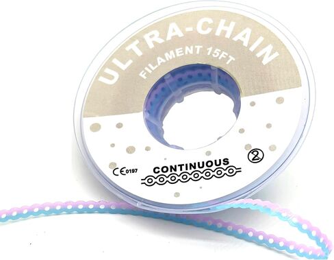 Dental Orthodontic Power Chain Mixed Color Spool Elastic Rubber Bands for Teeth Braces, 15ft/Roll (Yellow&Pink, Long) in Saudi Arabia