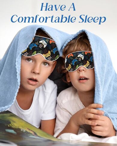 Kids Sleep Mask - Silk Sleep Mask for Kids Cute Cartoon Cool Kawaii Sleep Mask Kids for Boys Girls Teens Soft Smooth Lightweight Adjustable Straps Mulberry Silk Kids Eye Mask, My World in Saudi Arabia