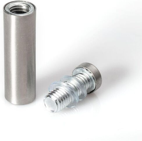 Stainless Steel Standoff 1/2 Inch Diameter x 1-1/2 Inch Barrel Length Brushed Finish for PVC, Glass and Acrylic Sign Stand Off Wall Anchors and Screws 2 Piece Small Sign Pack in Saudi Arabia