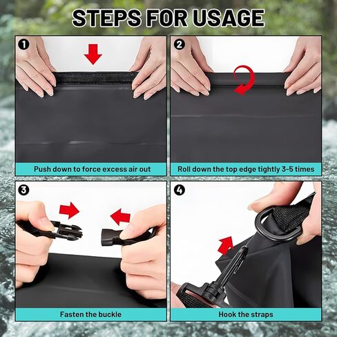 Waterproof Dry Bag,Roll Top Black and White Checkered Flag Small Waterproof Backpack 5L/10L/20L Floating and Lightweight Bags for Kayaking, Boating, Fishing, Swimming and Camping in Saudi Arabia