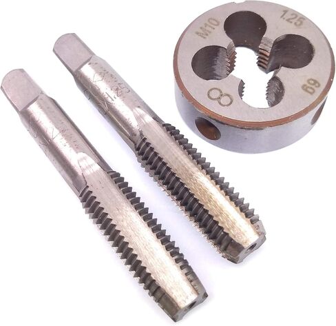 Yodaoke HSS M10 x 1.25mm Taper and Plug Tap and M10 x 1.25mm Die Metric Thread Right Hand in Saudi Arabia
