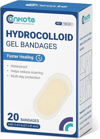 Conkote Hydrocolloid Gel Bandages, Small Hydrocolloid Adhesive Bandages for Wound Care Faster Healing, All Purpose Blister Bandages Blister Pads for Fingers, Toes, Heel Blister, 20 PCS in Saudi Arabia
