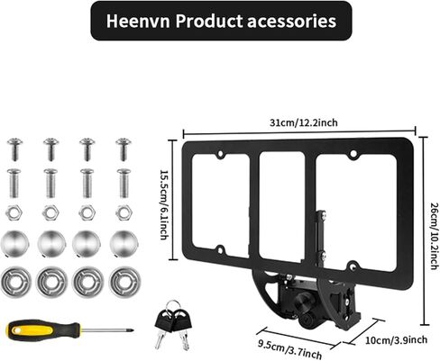 حامل لوحة الترخيص الأصلي القابل للقفل لعام 2020-2024 طراز Tesla Y 【تصميم آمن】، إطار لوحة ترخيص أمامي مضاد للسرقة، حامل لوحة ترخيص خالٍ من المواد اللاصقة】 in Kuwait