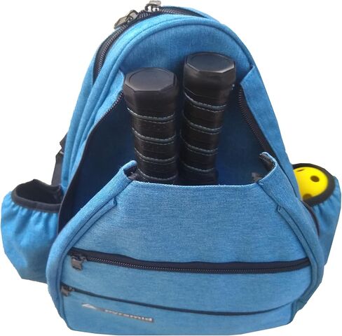 Premium Pickleball Backpack Bag - Holds 2-3 Pickleball Paddles or 2 Smaller Tennis Rackets | Sturdy Pickleball Bag | Pickle Ball Holder For Men or For Women (Blue) in Saudi Arabia