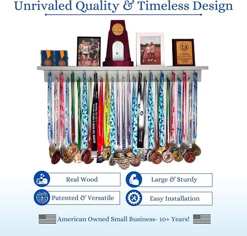 3ft Medal Awards Rack Premier Trophy Shelf- Trophy, Plaque and Medal Display (Gray) in Kuwait