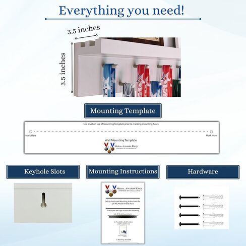 3ft Medal Awards Rack Premier Trophy Shelf- Trophy, Plaque and Medal Display (Gray) in Kuwait
