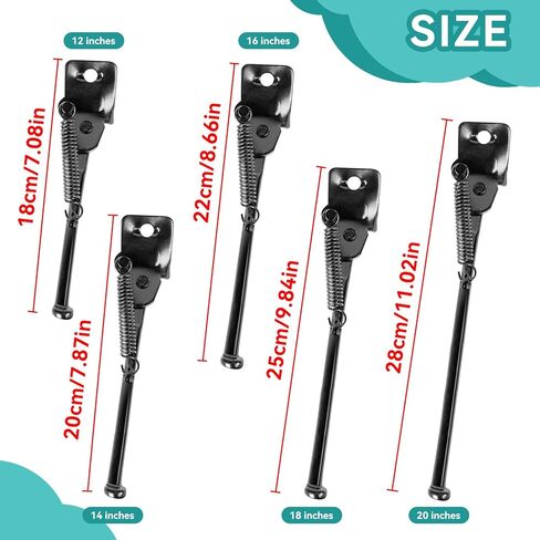 Kids Bike Kickstand, Single-Side Kick Stand Rear Mount Bikes Support Racks 12 14 16 18 20 Inch Aluminium Alloy Rear Side Bicycle Stand for Girls and Boys Bike(20in) in Saudi Arabia