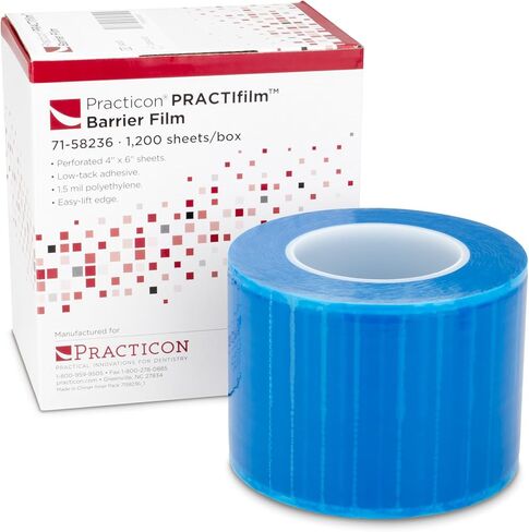 Practicon Green PRACTIfilm Barrier Flim, 4" x 6" Surface Barrier Tape with Dispenser Box, for Dental, Medical, Tattoo, 1200 Sheets per Roll in Kuwait