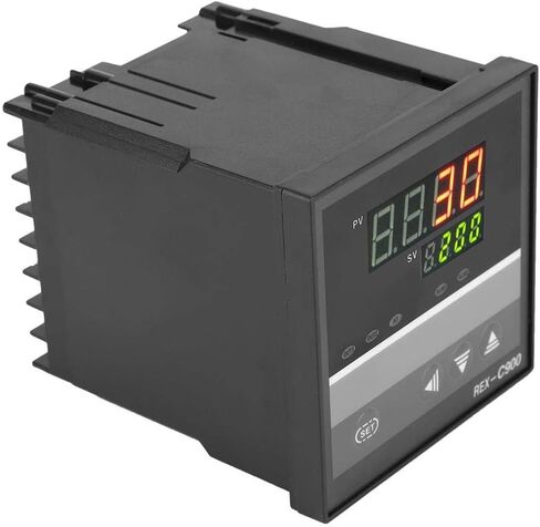 جهاز التحكم في درجة الحرارة، REX-C900 منظم حرارة ذكي للتحكم في درجة الحرارة PID مع شاشة رقمية، للتحكم في درجة الحرارة وقياس آلات الأفران، 0-1300 درجة مئوية in Saudi Arabia