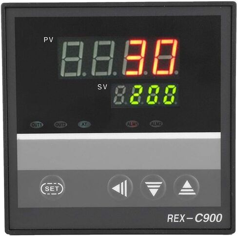 جهاز التحكم في درجة الحرارة، REX-C900 منظم حرارة ذكي للتحكم في درجة الحرارة PID مع شاشة رقمية، للتحكم في درجة الحرارة وقياس آلات الأفران، 0-1300 درجة مئوية in Saudi Arabia