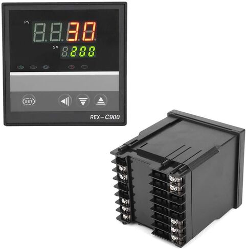 جهاز التحكم في درجة الحرارة، REX-C900 منظم حرارة ذكي للتحكم في درجة الحرارة PID مع شاشة رقمية، للتحكم في درجة الحرارة وقياس آلات الأفران، 0-1300 درجة مئوية in Saudi Arabia