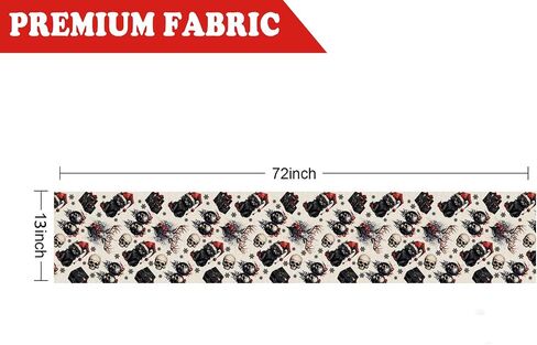 Gothic Decor Christmas Table Runner Black Cat Skeleton Snowflake Winter Xmas Kitchen Dining Home Room Vintage Decorations Christmas Party Supplies 13x72 Inch in Saudi Arabia