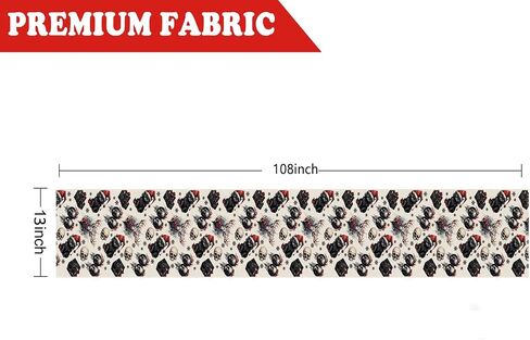 Gothic Decor Christmas Table Runner Black Cat Skeleton Snowflake Winter Xmas Kitchen Dining Home Room Vintage Decorations Christmas Party Supplies 13x72 Inch in Saudi Arabia