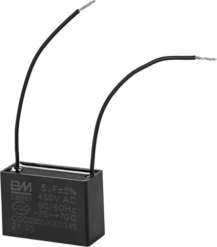 CBB61 5μF 5uf 2-Wire 250V 450V AC مكثف مروحة السقف من BlueStars - مولد محرك مضخة المروحة الكهربائية - 50/60 هرتز - 2 سلك توصيل الطاقة الكهربائية in Kuwait