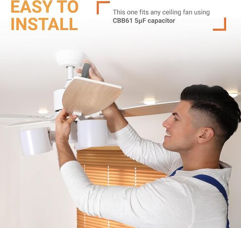 CBB61 5μF 5uf 2-Wire 250V 450V AC مكثف مروحة السقف من BlueStars - مولد محرك مضخة المروحة الكهربائية - 50/60 هرتز - 2 سلك توصيل الطاقة الكهربائية in Kuwait