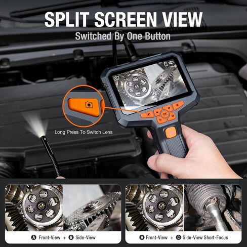 Inspection Camera, Dual Lens Inspection Camera with Light, NTS430 Teslong Borescope, IP67 Waterproof Flexible Cable Sewer Camera, 1080P HD Borescope Inspection Camera with 7 LED Lights(3.3FT) in Saudi Arabia