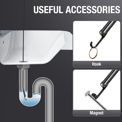 Inspection Camera, Dual Lens Inspection Camera with Light, NTS430 Teslong Borescope, IP67 Waterproof Flexible Cable Sewer Camera, 1080P HD Borescope Inspection Camera with 7 LED Lights(3.3FT) in Saudi Arabia