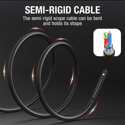 Inspection Camera, Dual Lens Inspection Camera with Light, NTS430 Teslong Borescope, IP67 Waterproof Flexible Cable Sewer Camera, 1080P HD Borescope Inspection Camera with 7 LED Lights(3.3FT) in Saudi Arabia