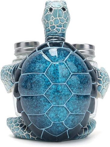 Hodao ocean animals indoor home decorations sea turtle decorative figurines kitchen organization and storage-Ocean Theme kitchen decor salt and pepper shakers holder set ocean animal gifts (Turtle) in Saudi Arabia