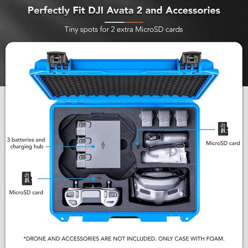 Lykus Titan AT200 حافظة صلبة مقاومة للماء لـ DJI Avata 2، Goggles 3، RC Motion 3، FPV Remote Controller 3، تدعم ما يصل إلى 7 بطاريات [الجراب فقط] in Kuwait