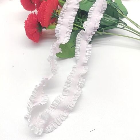 Lmlliang10Yards 0.5inch Elastic Lace Trim, Stretch Cotton Ribbon Soft Frilly Elastic Trim for Sewing, Lingerie,Thongs and DIY Crafts and Sewing Offering(White) in Saudi Arabia