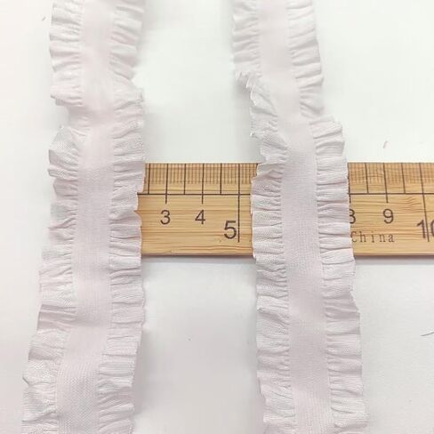 Lmlliang10Yards 0.5inch Elastic Lace Trim, Stretch Cotton Ribbon Soft Frilly Elastic Trim for Sewing, Lingerie,Thongs and DIY Crafts and Sewing Offering(White) in Saudi Arabia