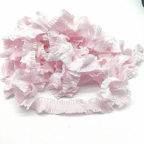 Lmlliang10Yards 0.5inch Elastic Lace Trim, Stretch Cotton Ribbon Soft Frilly Elastic Trim for Sewing, Lingerie,Thongs and DIY Crafts and Sewing Offering(White) in Saudi Arabia