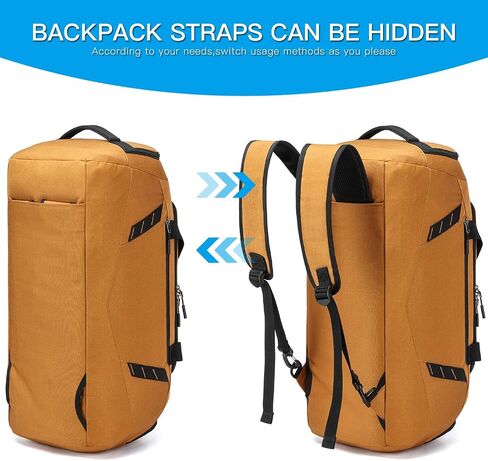 Travel Duffle Bag Backpack with Shoes Compartment & Wet Pocket for Men 40L Medium Sports Gym Duffel Bag with Back Straps 22 Inch Airplane Approval Weekender Overnight Bag for Women, Black in Saudi Arabia