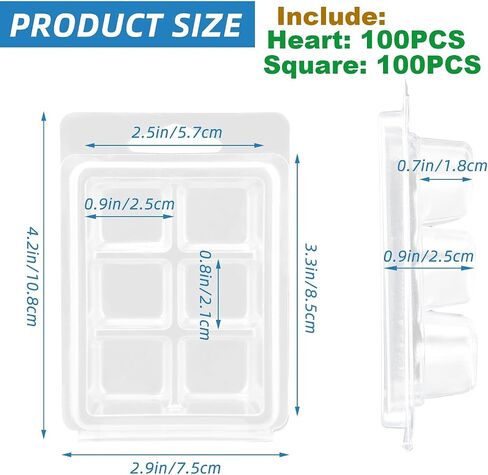 150 Pack Wax Melt Clamshells Molds, 6-Cavity Clear Empty Plastic Round Shape Cube Wax Melt Container for DIY Wax Melt Candles Wickless Tarts Candles (Round) in Saudi Arabia