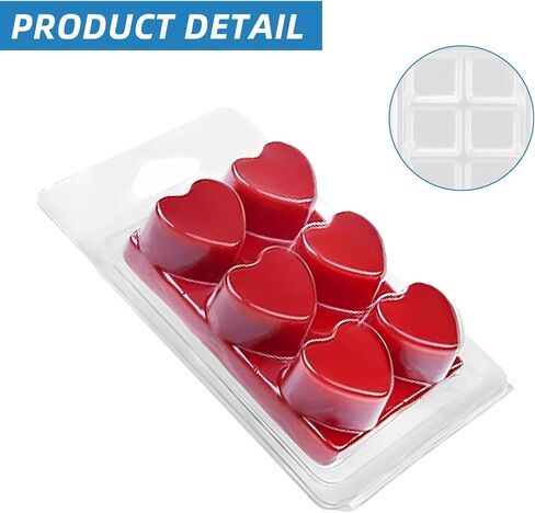 150 Pack Wax Melt Clamshells Molds, 6-Cavity Clear Empty Plastic Round Shape Cube Wax Melt Container for DIY Wax Melt Candles Wickless Tarts Candles (Round) in Saudi Arabia
