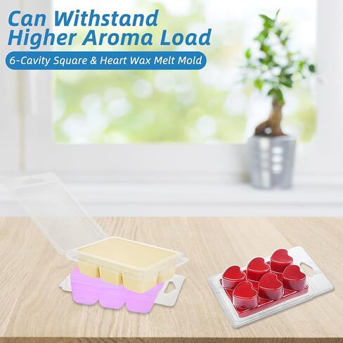 150 Pack Wax Melt Clamshells Molds, 6-Cavity Clear Empty Plastic Round Shape Cube Wax Melt Container for DIY Wax Melt Candles Wickless Tarts Candles (Round) in Saudi Arabia