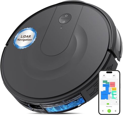 Robot Vacuum and Mop Combo, LiDAR Navigation, Ultra Slim Design, 9000Pa Suction Robotic Vacuum Cleaner – 200 Min Runtime, Auto Recharge, Customizable Cleaning for Pet Hair, Hard Floors in Saudi Arabia