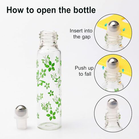 زجاجات دوارة زجاجية قابلة لإعادة الملء سعة 10 مل من JIUWU، 12 قطعة من الزجاج الأخضر على زجاجات قوارير زجاجية عطرية فارغة من الزيوت العطرية، وفتاحة قطارة قمع تتضمن in Kuwait