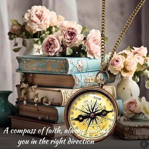 Elegant Brass Compass with Trust in The Lord Poem Engraved – 2-Inch Nautical Compass with Wooden Box – Inspirational Gift for Travelers, Graduates, and Adventurers in Saudi Arabia