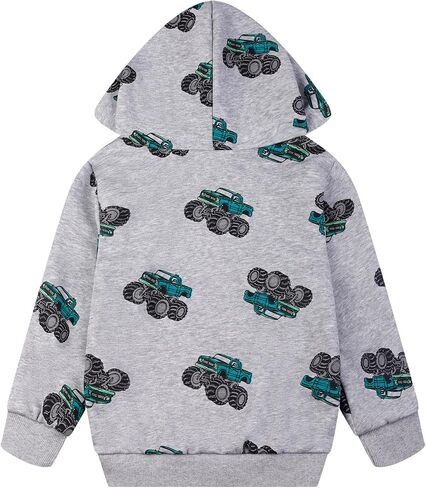 NUBEEHOHO Toddler Boy Hoodie Sweatshirt - Pullover Dinosaur Long Sleeve Shirt Fire Truck Print Kids Winter Clothes 2T-7T in Kuwait