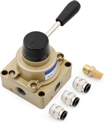 Baomain Rotary lever hand valve HV-03 PT3/8 3 Position 4 Way Pneumatic Air Flow Control in Saudi Arabia