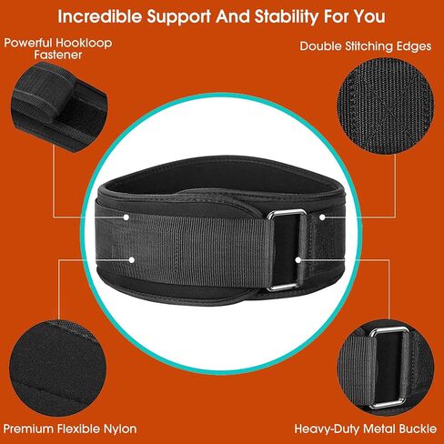 Adjustable Weight Lifting Belt, Waist Support Belt for Fitness, Weightlifting, Sports, Training, Fitness Increase Weight Training Belt for Men and Women - 6"Generic in Saudi Arabia