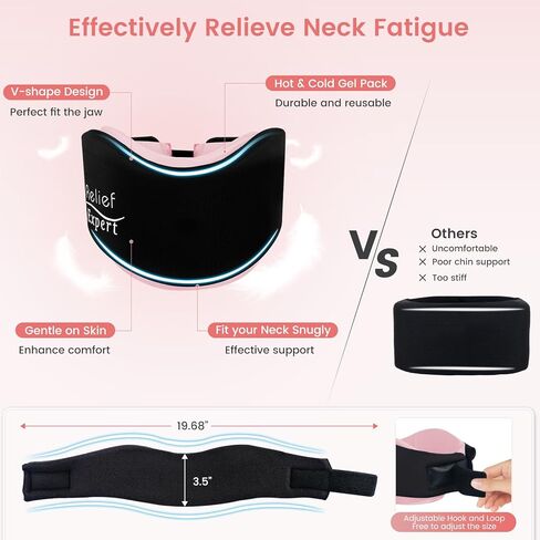 دعامة رقبة خبيرة لتخفيف آلام الرقبة ودعمها، طوق عنق الرحم الناعم مع حزمة جل علاجية ساخنة وباردة قابلة لإعادة الاستخدام، دعامة دعم للرقبة قابلة للتعديل للنوم، حزمة ثلج للرقبة لتخفيف الألم in Kuwait