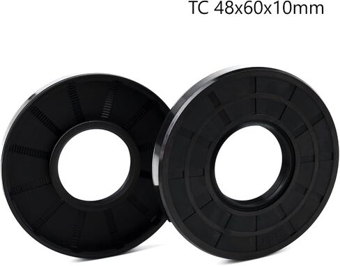 XiKe Oil Shaft Seal, Lip Seals, TC 48x60x10mm Nitrile Rubber Cover Double Lip with Spring, Oil Seals for Bearing Shafts,Rotating Shafts,etc., Black Pack of 2 in Saudi Arabia