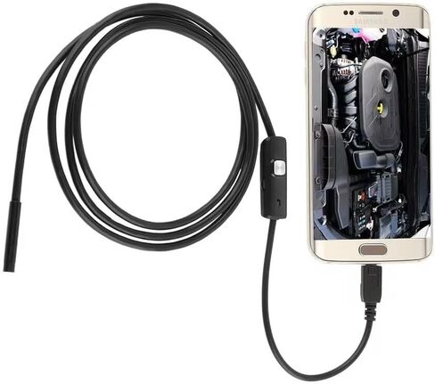 كاميرا المنظار مع الضوء، منظار نطاق التجويف عالي الدقة 1920 بكسل مع 8 مصابيح، سلك شبه صلب مقاوم للماء بطول 16.4 قدم لفحص الأنابيب، منظار داخلي صناعي لنظام Android in Kuwait