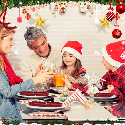 مجموعة من 12 قطعة من حلقات مناديل عيد الميلاد والمناديل، 6 قطع من حلقات مناديل شجرة عيد الميلاد 6 قطع من مناديل قماشية حلقات مناديل عيد الميلاد منديل منديل من أجل ديكور طاولة العشاء وحفلات العطلات in Kuwait