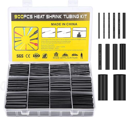 أنابيب الانكماش الحراري 900 قطعة، مجموعة أنابيب تغليف الأسلاك المنكمشة، مبطنة بمادة لاصقة بنسبة 2:1، غلاف منكمش من الدرجة البحرية 12 Szie أنابيب صناعية قابلة للانكماش بالحرارة للأسلاك in Kuwait