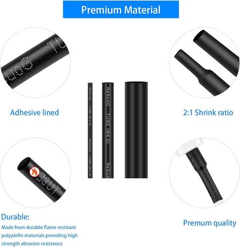 أنابيب الانكماش الحراري 900 قطعة، مجموعة أنابيب تغليف الأسلاك المنكمشة، مبطنة بمادة لاصقة بنسبة 2:1، غلاف منكمش من الدرجة البحرية 12 Szie أنابيب صناعية قابلة للانكماش بالحرارة للأسلاك in Kuwait