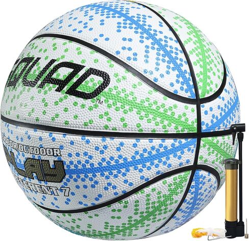 SQUAD Ultra Grip Foam Rubber Basketball Size 7 (29.5") - Improved Durable Bounce for Outdoor Play - Deep Channel Construction for Easy Control with Pump Included in Saudi Arabia